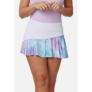 NEW Sofibella Skort Tennis Skirt Small Golf Marble Print Ruffle Hem UPF 50 NWT
